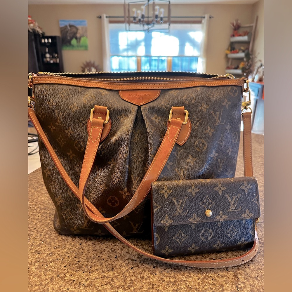Louis Vuitton Monogram Palermo MM with matching LV monogram wallet